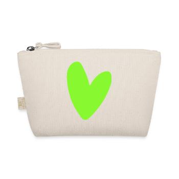 Neon Green Heart Icon Minimal retro style - Organic Pouch - nature - Front
