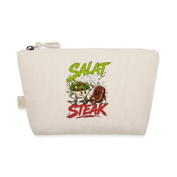 Salat statt Steak - lustig Vegan Vegetarisch Logo - Bio-Täschchen - Natur - Vorne