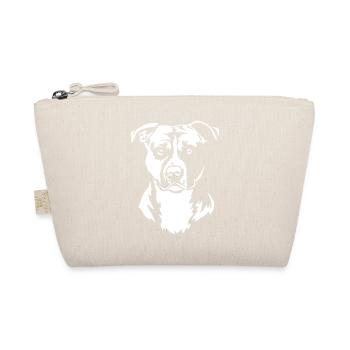 American Staffordshire Terrier Kopf "Black Edition - Bio-Täschchen - Natur - Vorne
