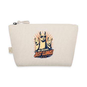 No Drama Just Llama Cool Retro - Organic Pouch - nature - Front