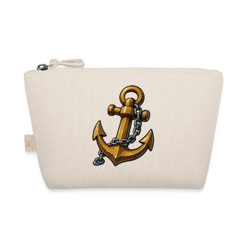 Klassischer Anker mit Kette Nautik Stil - Bio-Täschchen - Natur - Vorne