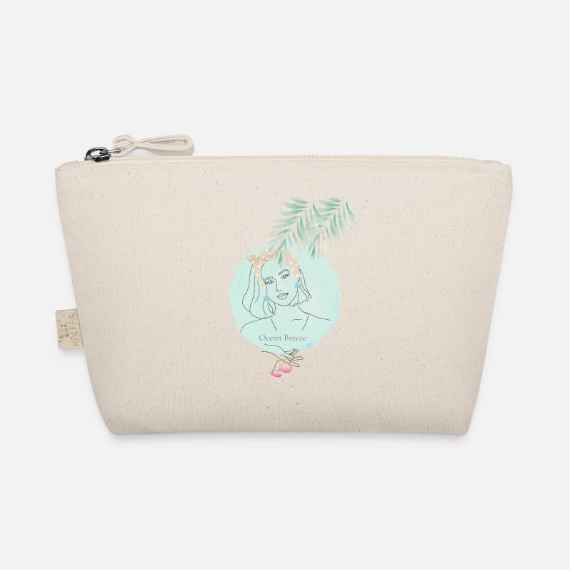 Ocean Breeze Beach Design, elegant Coastal Line Organic Pouch