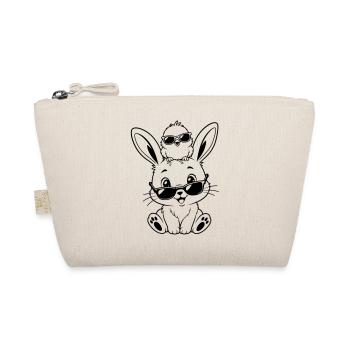 Hase mit Küken und Sonnenbrille - Bio-Täschchen - Natur - Vorne