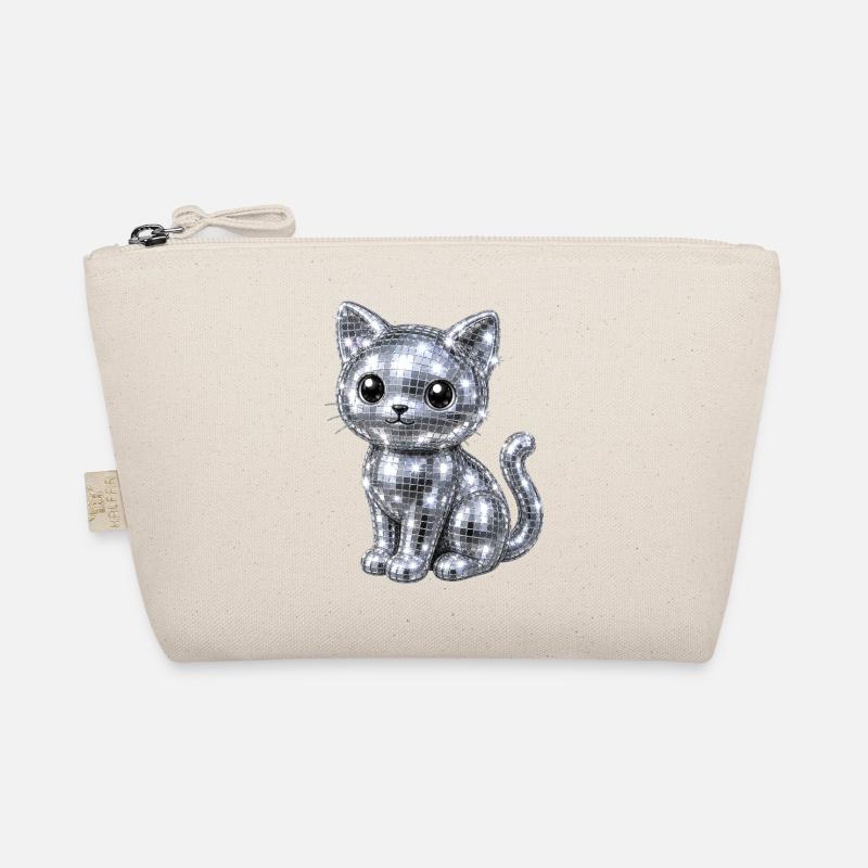 Cat Disco Glitter Organic Pouch