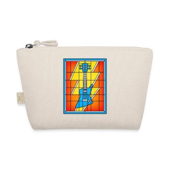 Stained Glass Blue Guitar - Organic Pouch - nature - Front
