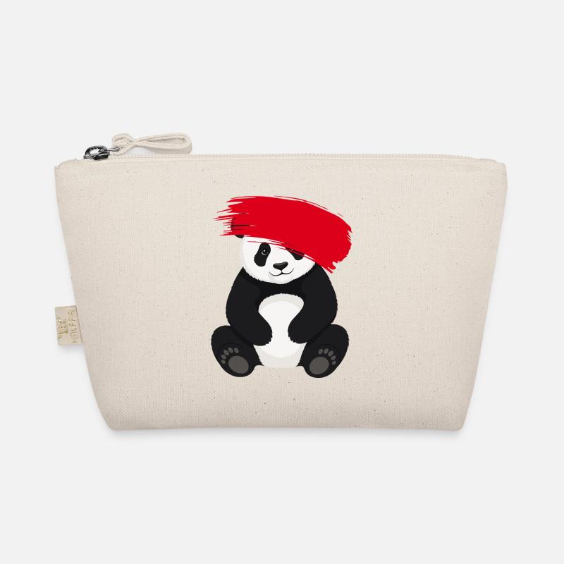 Panda mit roter Farbspur Comic Motiv Bio-Täschchen
