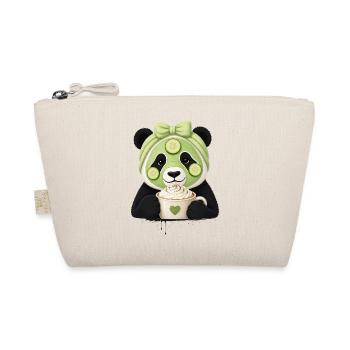 Panda Beauty & Self-Care Motif - Organic Pouch - nature - Front