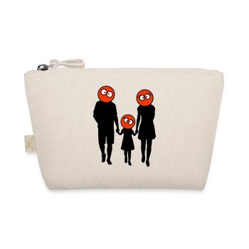Familie Silhouette Liebe Kinder Eltern Mama Papa - Bio-Täschchen - Natur - Vorne