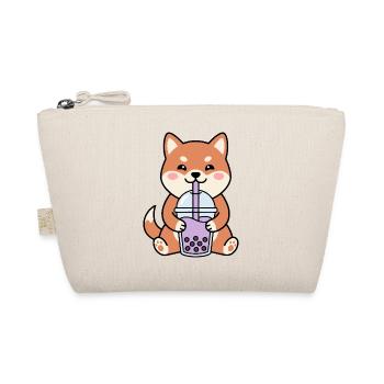 Shiba Inu Bubble Tea Charm - Organic Pouch - nature - Front