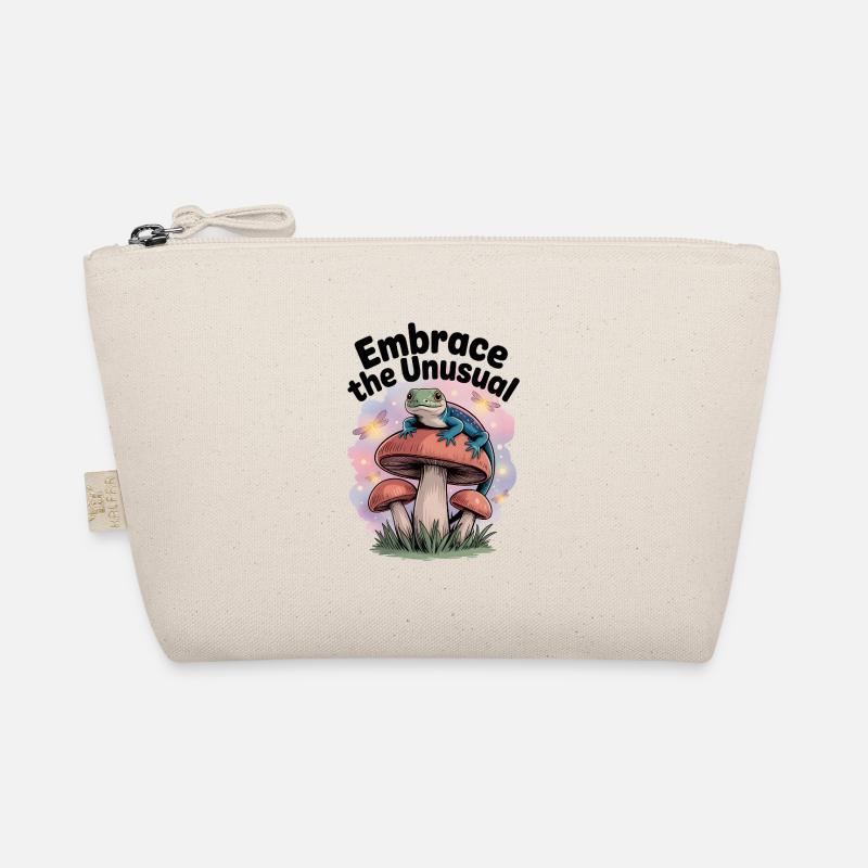 Embrance the unusual lizard on a mushroom Organic Pouch