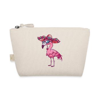Flamingo Comic Funny Sombrero - Organic Pouch - nature - Front
