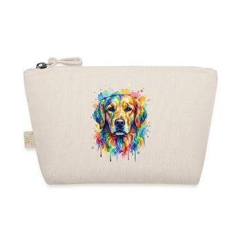 Rainbow Watercolor Dog Portrait - Organic Pouch - nature - Front