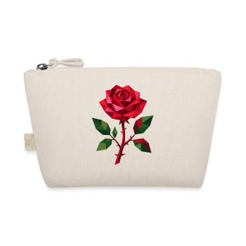 Geometric Rose | Polygon Floral Motif - Organic Pouch - nature - Front