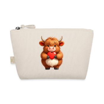 Petite vache Highland au cœur rouge - Conception de bandes dessinées - Trousse biologique - nature - Devant
