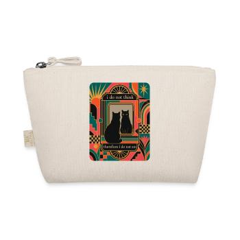 Funny Retro Art Deco Black Cat Philosophy - Organic Pouch - nature - Front