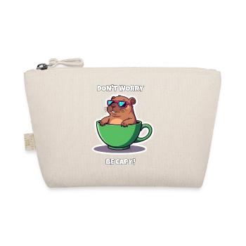 Mach dir keine Sorgen, sei Capy – Süße Capybara in einer Teetasse - Bio-Täschchen - Natur - Vorne