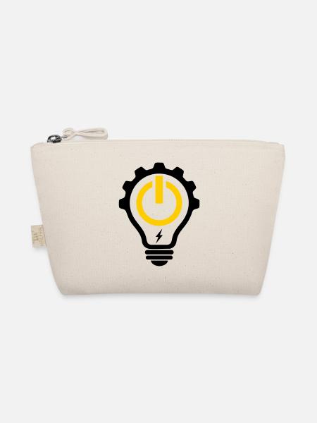 Electrician Light Bulb Lightning and Gear - Organic Pouch - nature