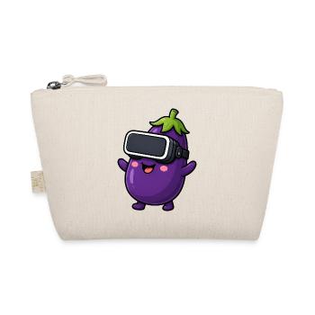 Eggplant Vegetable Vegan Cartoon Gamer - Organic Pouch - nature - Front
