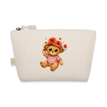 Petit ours mignon en été avec un chapeau de pavots - Trousse biologique - nature - Devant