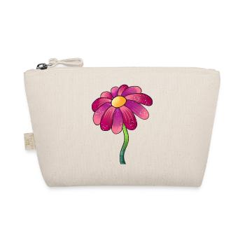 Glitzernde Pink-Daisy Blume - Bio-Täschchen - Natur - Vorne