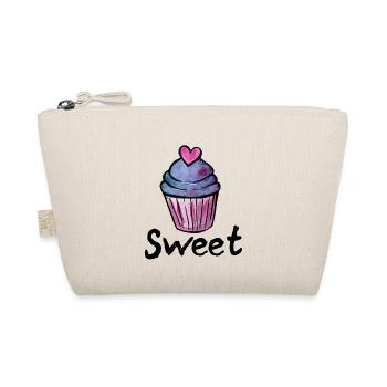 Pastell-Cupcake-Herzglasur - Bio-Täschchen - Natur - Vorne