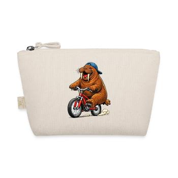 Walrus on the bike - Organic Pouch - nature - Front