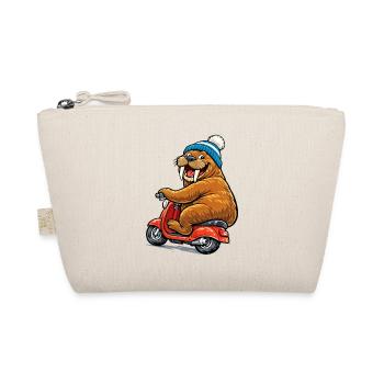 Walrus on the scooter - Organic Pouch - nature - Front