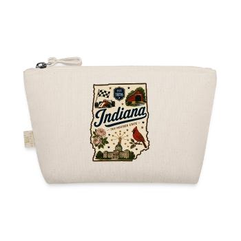 Indiana Hoosier State Vintage-Reiseaufkleber - Bio-Täschchen - Natur - Vorne