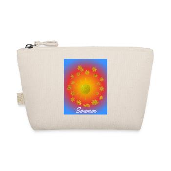 Sommer Sonne Glitzerblumen Muster - Bio-Täschchen - Natur - Vorne