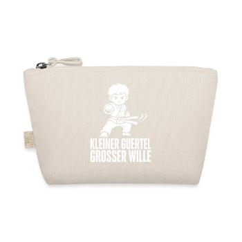 tKleiner Gürtel Großer Wille – Karate Kind - Bio-Täschchen - Natur - Vorne