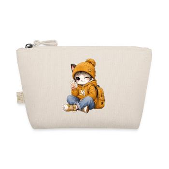 Kawaii-Kätzchen im gelben Hoodie - Bio-Täschchen - Natur - Vorne