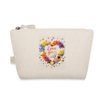 Love Your Self Blütenherz Design - Bio-Täschchen - Natur - Vorne