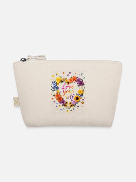 Love Your Self Blütenherz Design - Bio-Täschchen - Natur