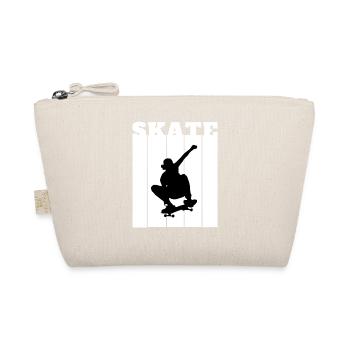 Skateboard Silhouette Skater Gift Cool Shirt - Organic Pouch - nature - Front