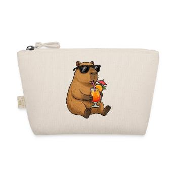 Capybara mit Sonnen-Cocktail-Style - Bio-Täschchen - Natur - Vorne