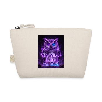 Be Wise Like An Owl - Neon Purple - Organic Pouch - nature - Front