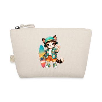 Kawaii tropical surfer cat - Organic Pouch - nature - Front