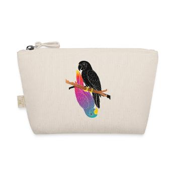 Two Parrots on Branch Cartoon Design - Organic Pouch - nature - Front