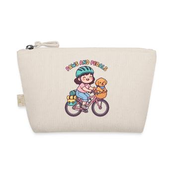 Paws And Pedals Cute Bike Sticker - Organic Pouch - nature - Front