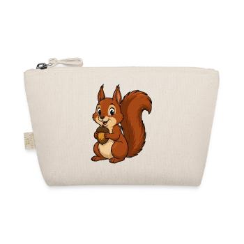 Squirrel with acorn - Organic Pouch - nature - Front