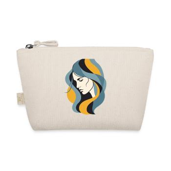 Abstract Woman Profile  Modern Minimalist Line Art - Organic Pouch - nature - Front