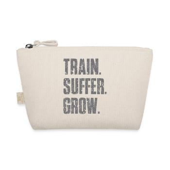 Train Suffer Grow Grunge Theme - Gray - Organic Pouch - nature - Front