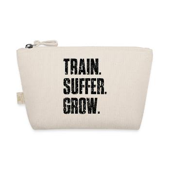 Train Suffer Grow Grunge Motto - Black - Organic Pouch - nature - Front