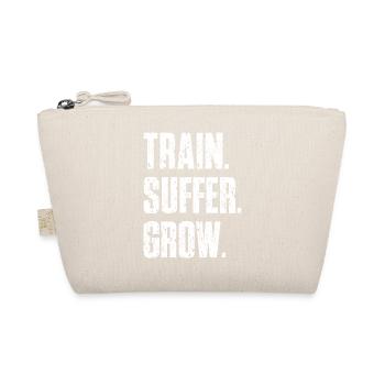Train Suffer Grow Grunge Motto - White - Organic Pouch - nature - Front
