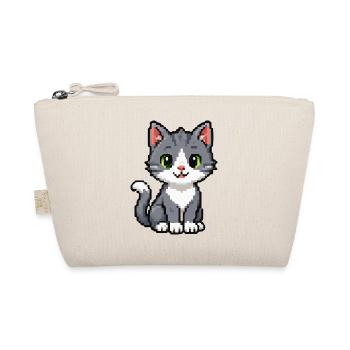 Pixel Chaton Chat Gris - Trousse biologique - nature - Devant
