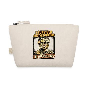 Meeting Survives Office Stress Humor - Organic Pouch - nature - Front