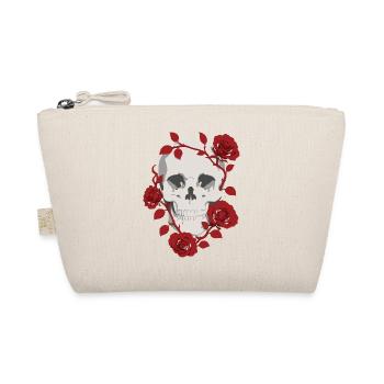 Crimson Rose Skull - Organic Pouch - nature - Front