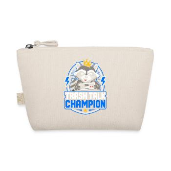 Trash Talk Champion – Gamer-Waschbär mit Krone - Bio-Täschchen - Natur - Vorne
