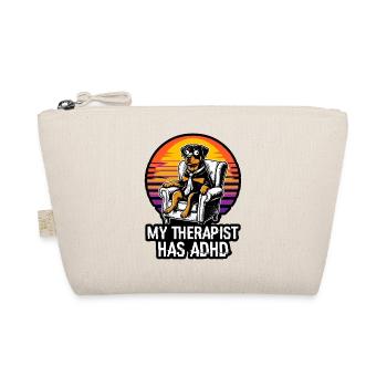 Mein Therapeut hat ADHS, lustiger Rottweiler Retro Sun - Bio-Täschchen - Natur - Vorne