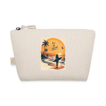 Live the Moment Surferin Strand Sonne Retro Urlaub - Bio-Täschchen - Natur - Vorne